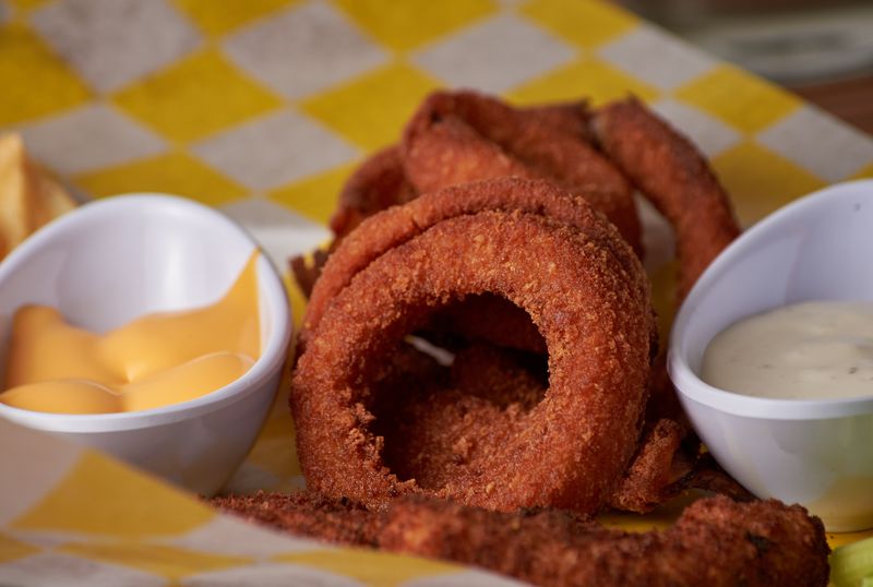 Mozzarella Sticks starter with golden breading at Dewey's